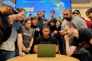 Dallas Software Developers community members coding together